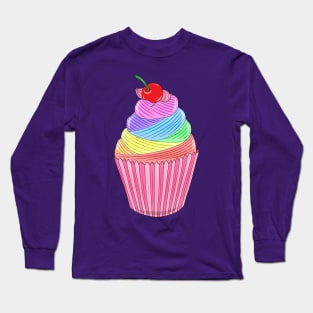 Rainbow cupcake Long Sleeve T-Shirt